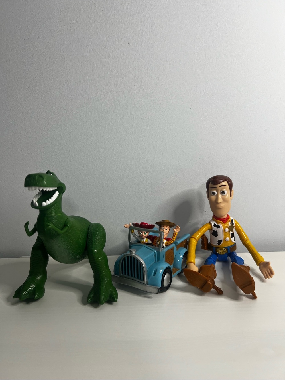 Disney Pixar Toy Story Rex Woody & Jessie RC Car Figure Lot Authentic